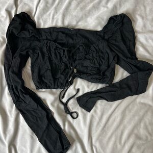 Small long sleeve chambray style top